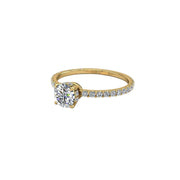 Solitaire diamant naturel rond Sofia 0.50 carat or jaune